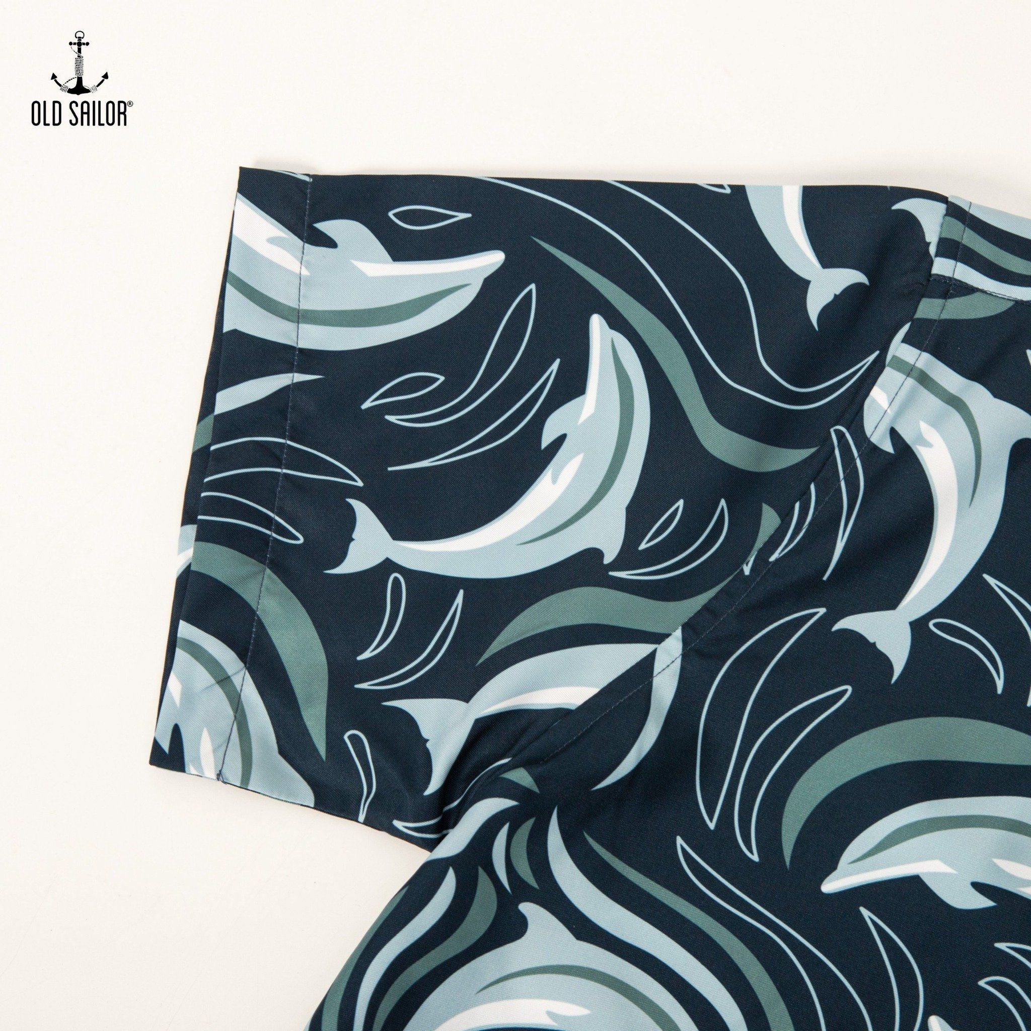  Áo Sơ Mi Nam Hoạ Tiết Cá Heo Old Sailor - SMCH88591 - Big Size upto 5XL 
