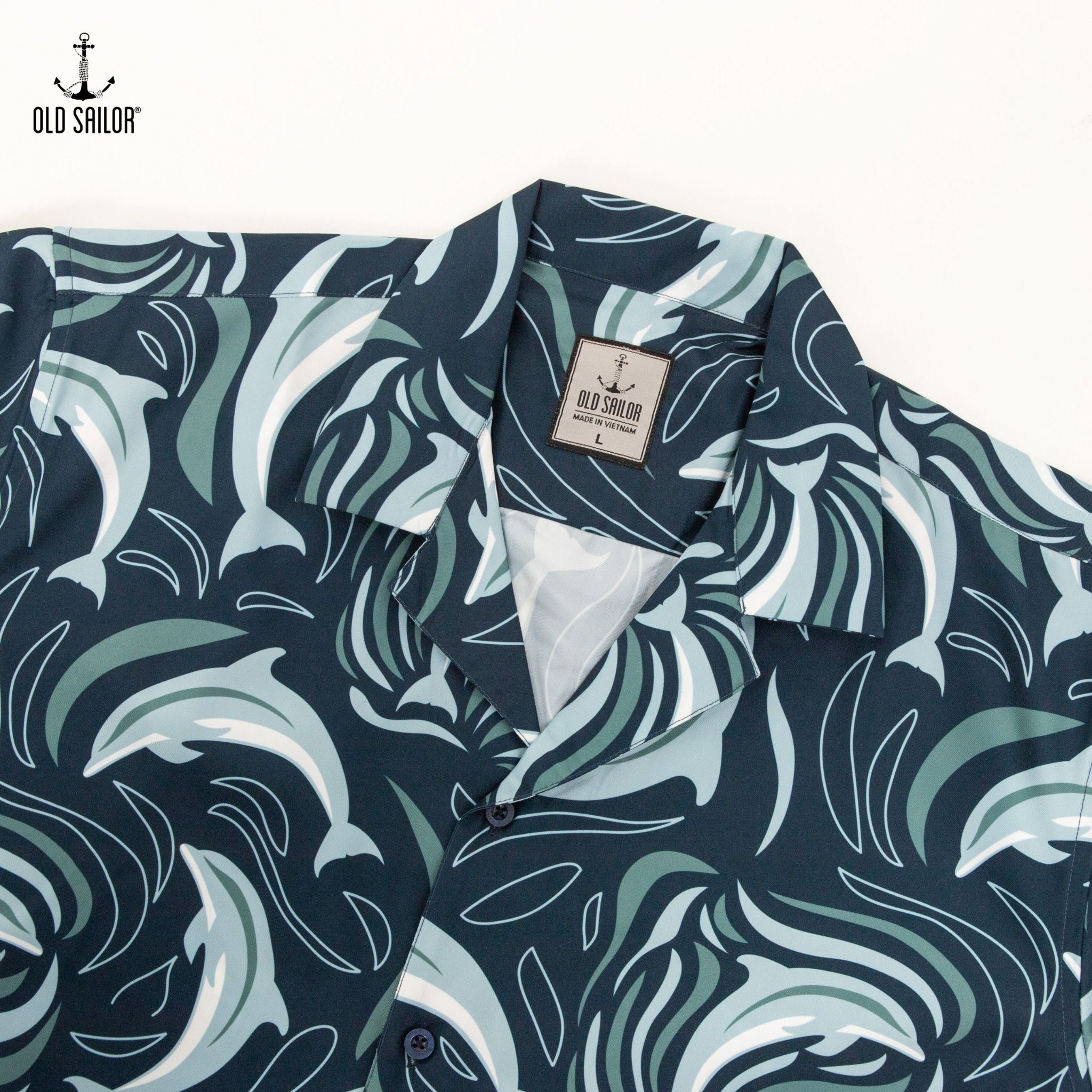  Áo Sơ Mi Hoạ Tiết Cá Heo Old Sailor - SMCH88591 - Big Size upto 5XL 