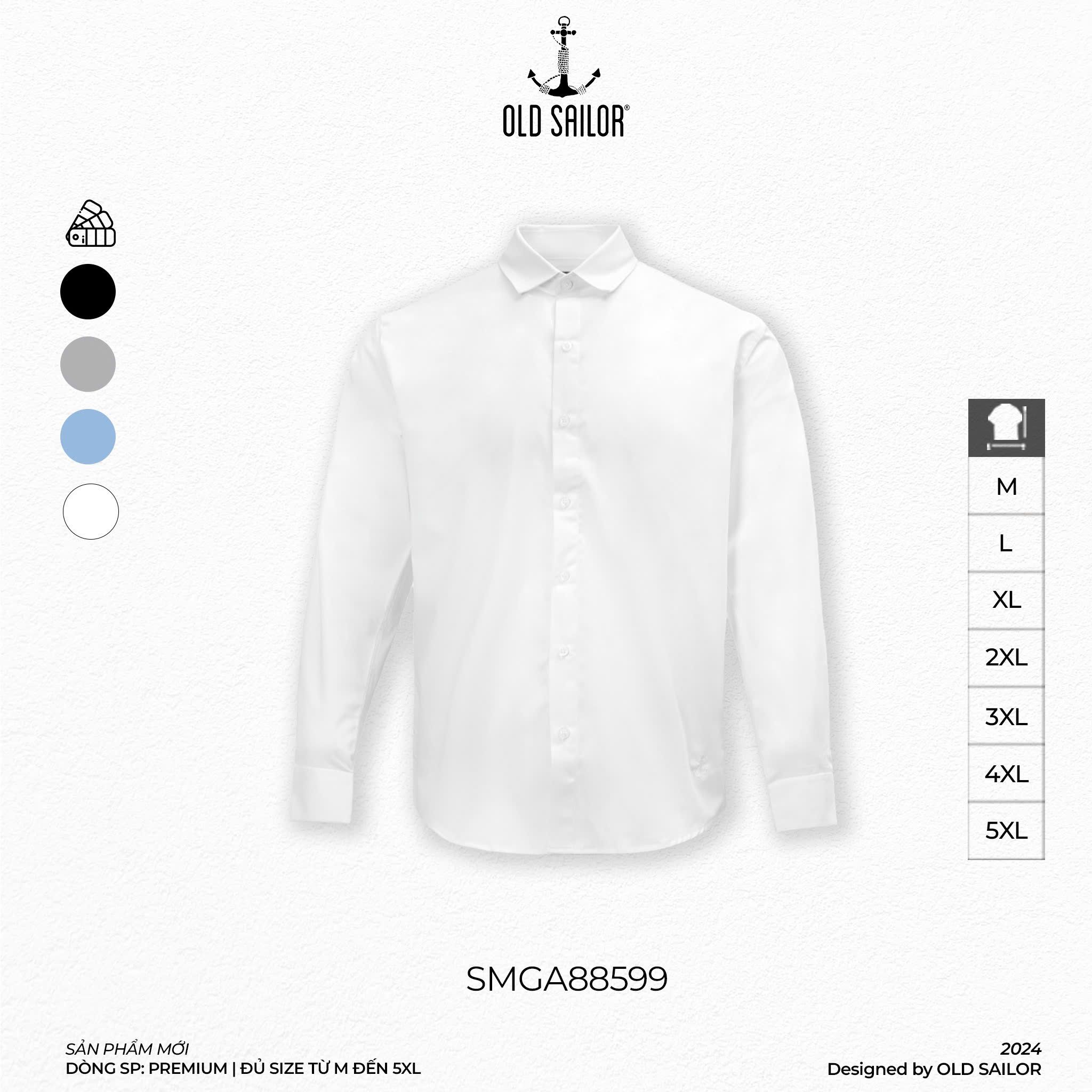  Áo Sơ Mi Nam Vải Sợi Tre Old Sailor - SMGA88599 - Big Size Upto 5XL - 2024 