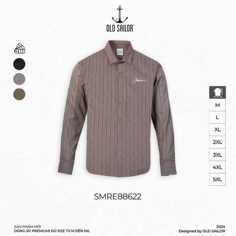  Áo Sơ Mi Nam Kẻ Sọc Stripes Long Shirt - Big Size Upto 5XL - 88622 