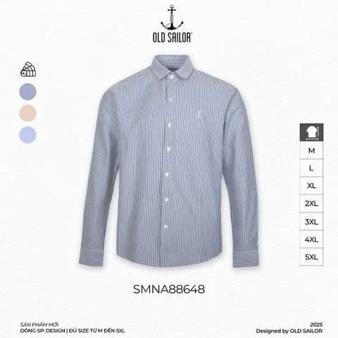  Áo Sơ Mi Tay Dài Oxford Small Stripe Old Sailor - SMNA88648 - Bigsize up to 5XL 