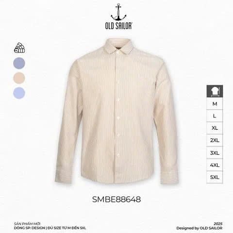  Áo Sơ Mi Tay Dài Oxford Small Stripe Old Sailor - SMBE88648 - Bigsize up to 5XL 