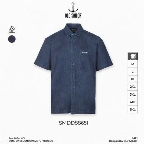  Áo Sơ Mi Cotton Denim Old Sailor - SMDD88651 - Bigsize Upto 5XL - 88651 