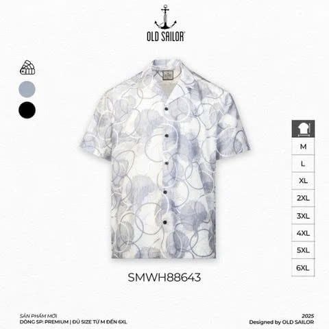  Áo Sơ Mi Nam Cuban Old Sailor - SMWH88643 - Big Size Upto 6XL 