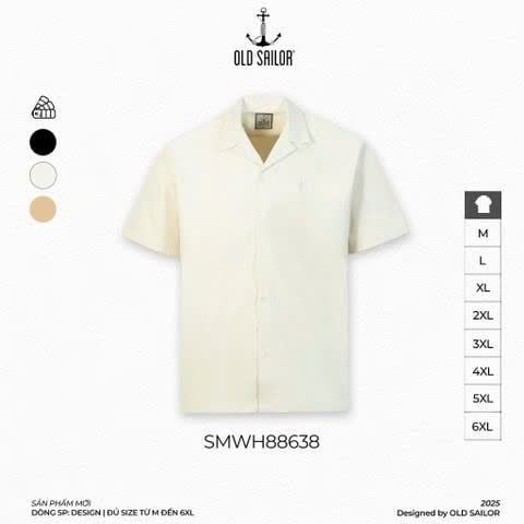  Áo Sơ Mi Nam Cuban Old Sailor - 88638 - Big Size Upto 6XL - 88638 