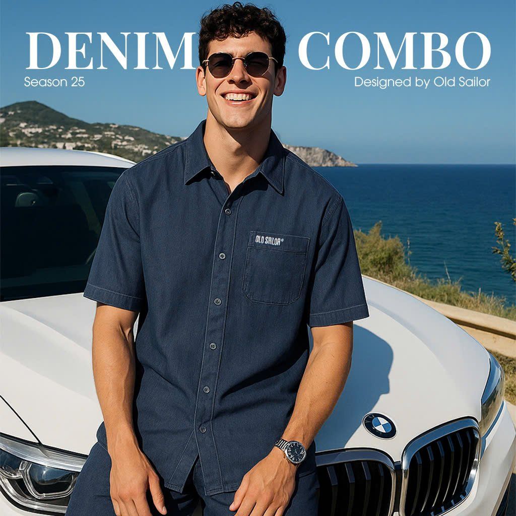  Set Combo Cotton Denim Old Sailor (SHDD88652 + SMDD88651) - Size M 