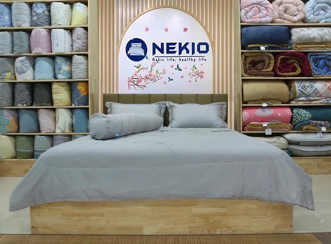  Bộ chăn ga Lụa Tencel Nekio Xám 