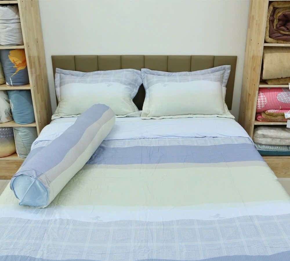  Bộ chăn ga Modal Kẻ Xanh 
