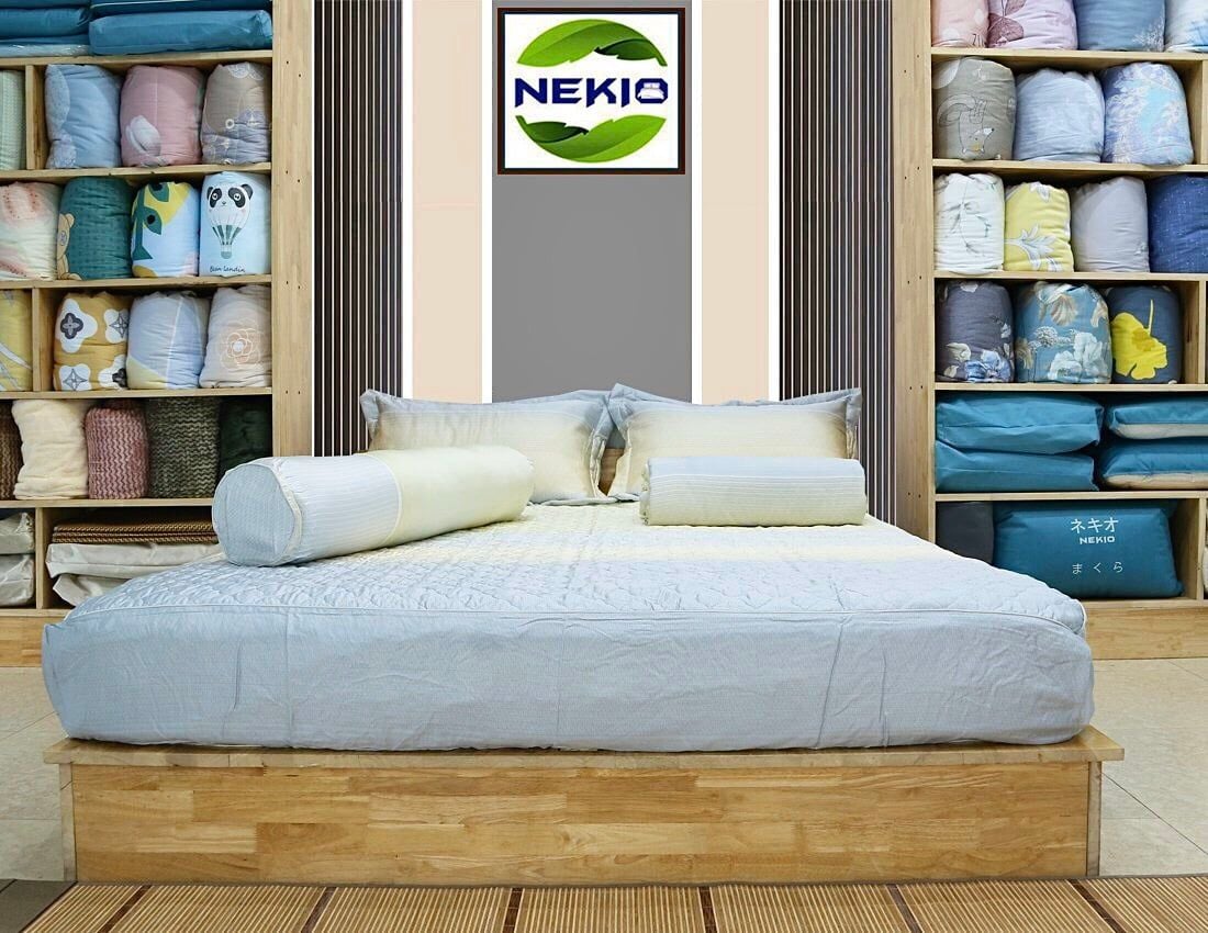  Bộ chăn ga lụa ProTencel Kẻ Xám Vàng 