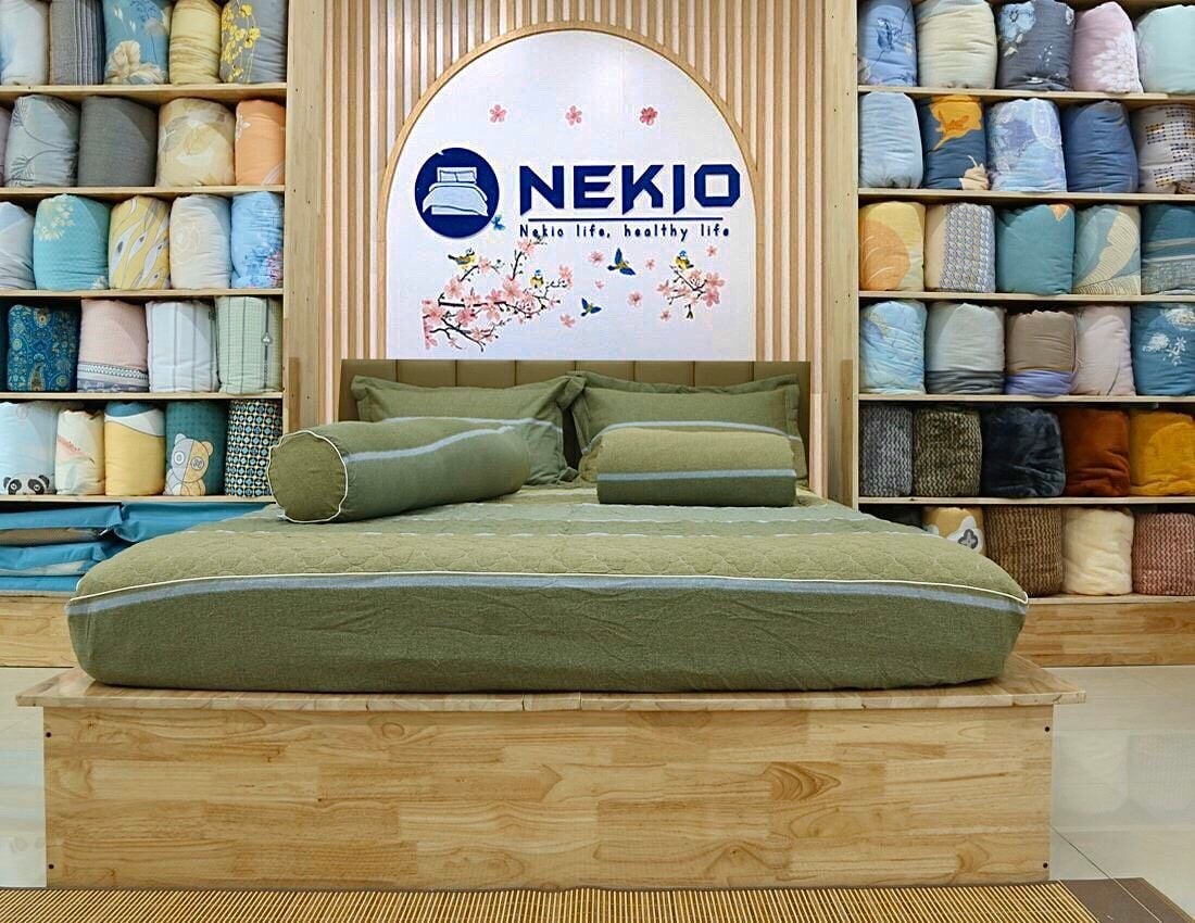  Bộ chăn ga Cotton Kẻ Xanh 