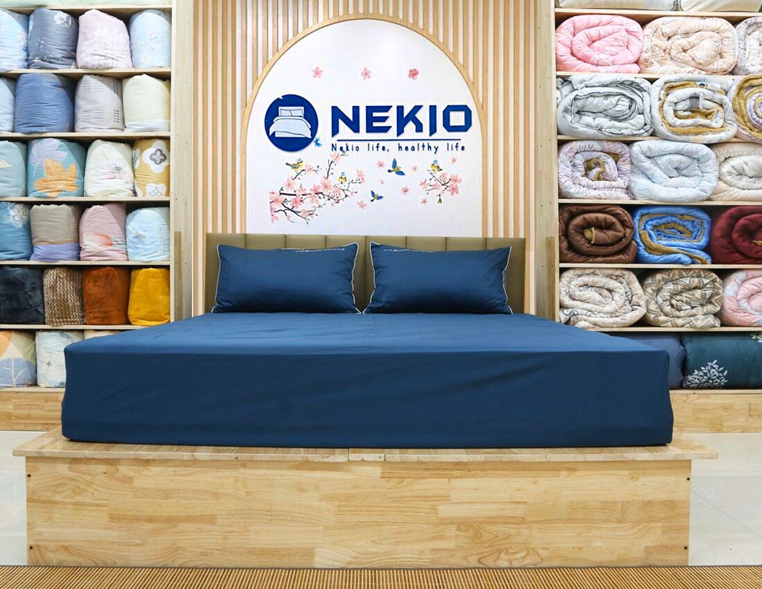  Bộ Chăn Ga Cotton USA Nekio Tím Than 
