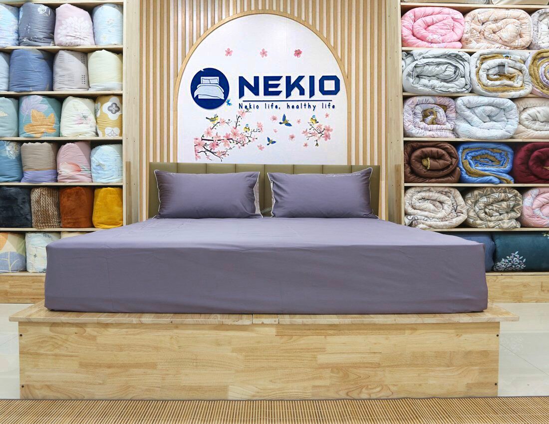  Bộ Chăn Ga Cotton USA Nekio Tím 