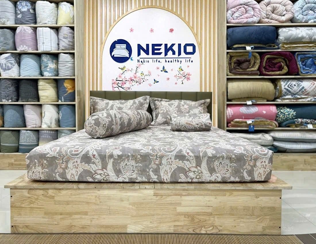  Bộ chăn ga Modal Họa Tiết Nâu 
