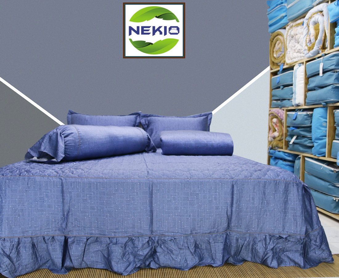  Bộ Chăn Ga Lụa ProTencel Nền Xanh 