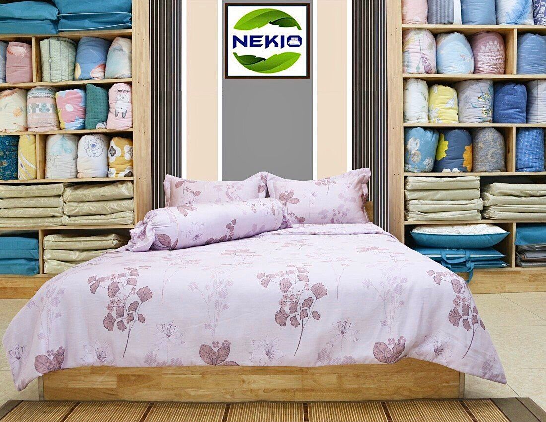  Bộ chăn ga lụa Tencel Lá Tím 