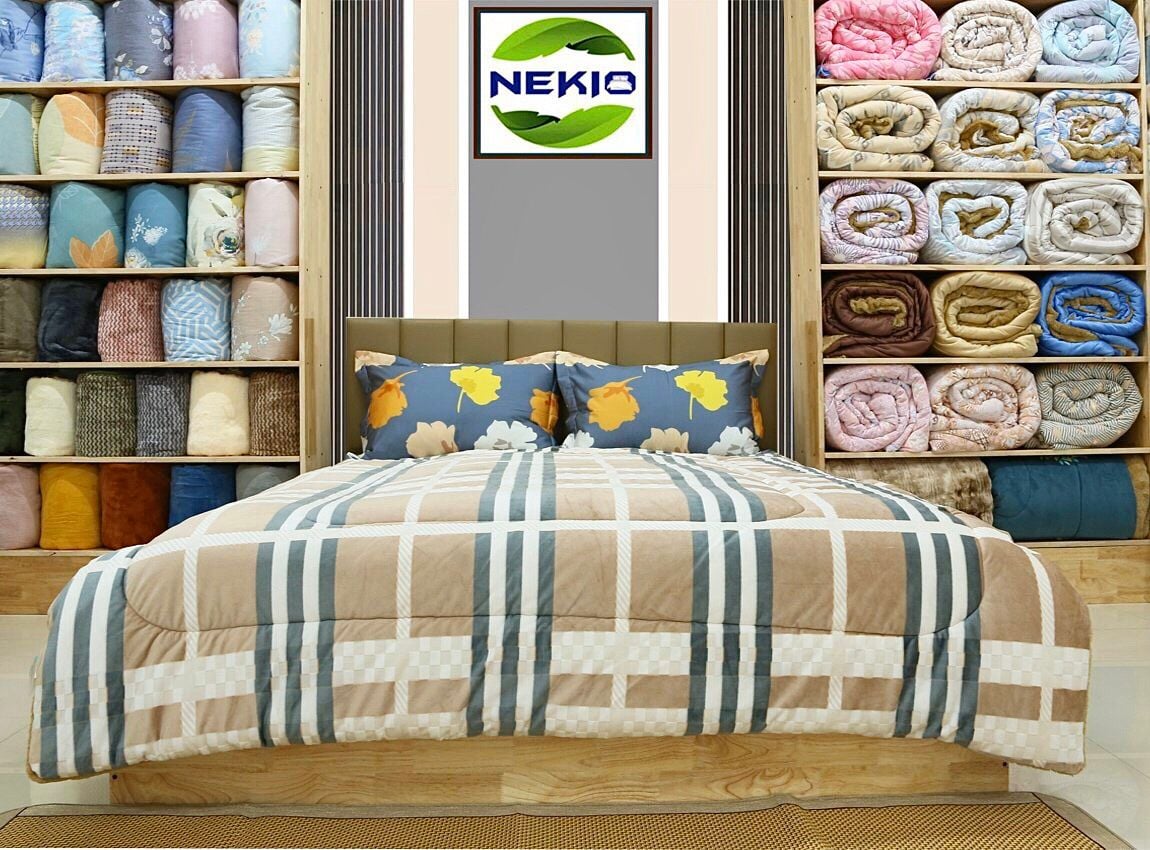  Chăn Lông Cừu Nhật Bản Nekio Kẻ 