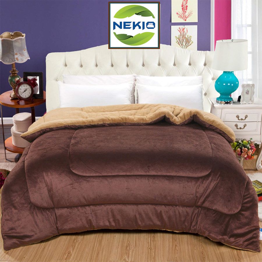  Chăn lông cừu Nekio Nhật Bản Nâu Chocolate 