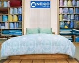  Chăn lông cừu Nhật Nekio Xanh Họa Tiết 