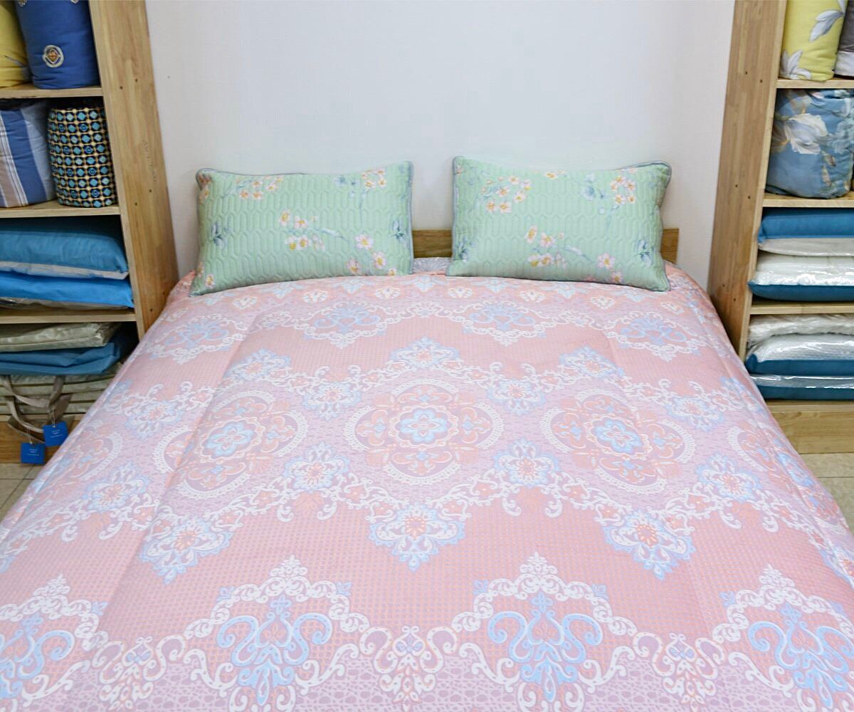  Chăn Lông Thỏ Queen Luxury Nekio Hồng Họa Tiêt 