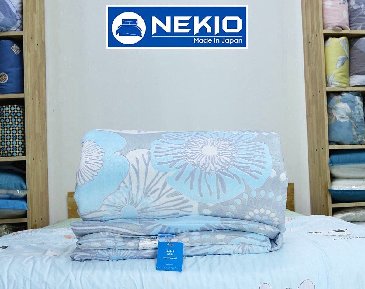  Chăn Lông Thỏ Queen Luxury Nekio Xanh Họa Tiết 