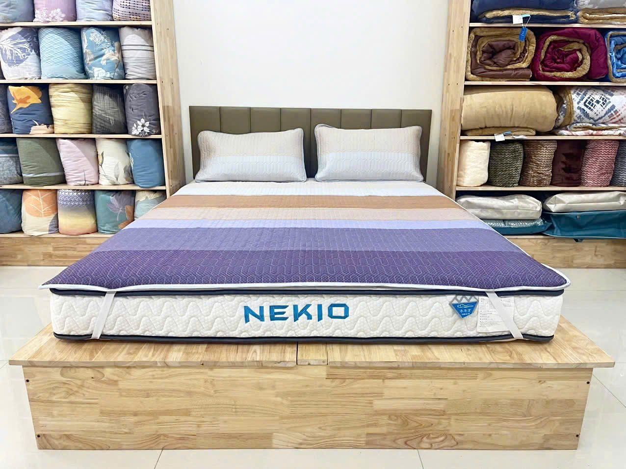  Chiếu cao su non (Latex) vải Modal gỗ sồi Kẻ Nâu 