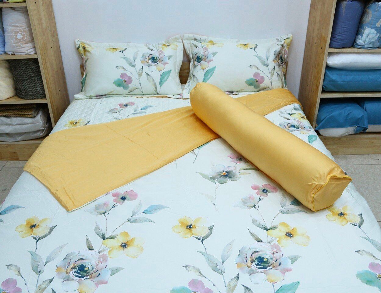  Bộ Chăn Ga Kam Cotton Thạch Thảo 