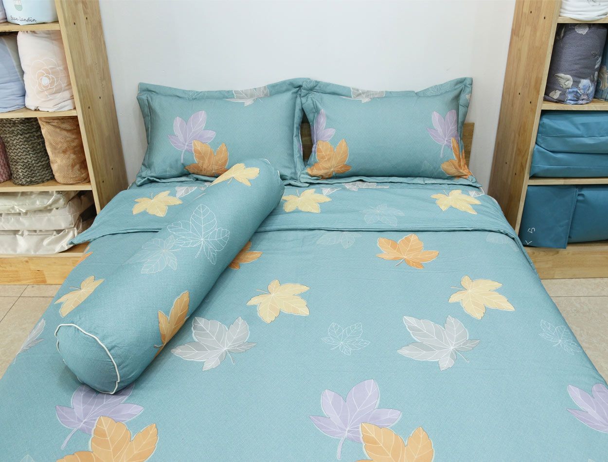  Bộ Chăn Ga Cotton Lá Thu 