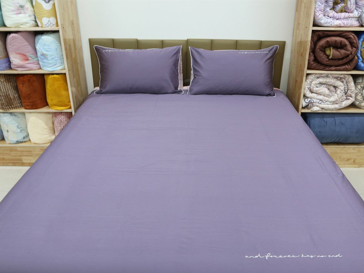  Bộ Chăn Ga Cotton USA Nekio Tím 