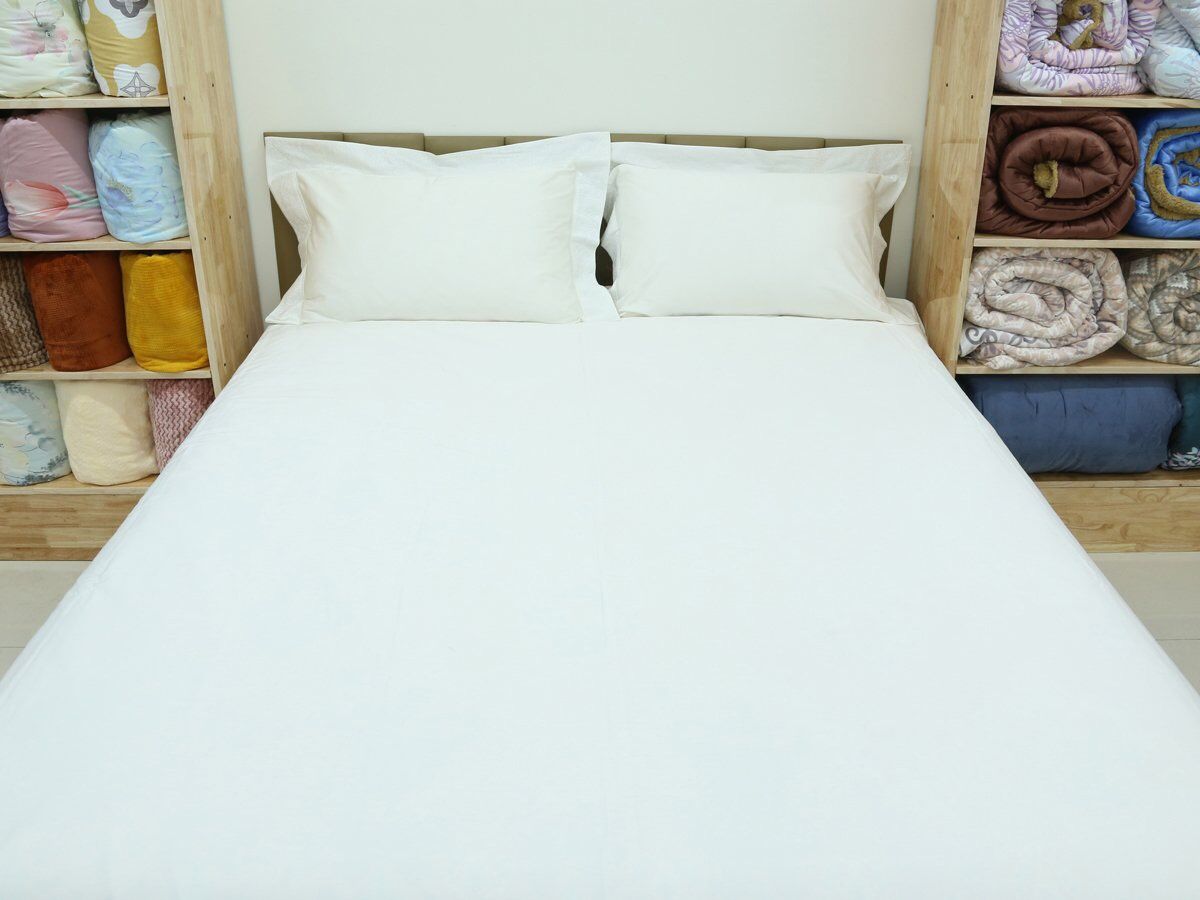  Bộ Chăn Ga Cotton USA Nekio Trắng 