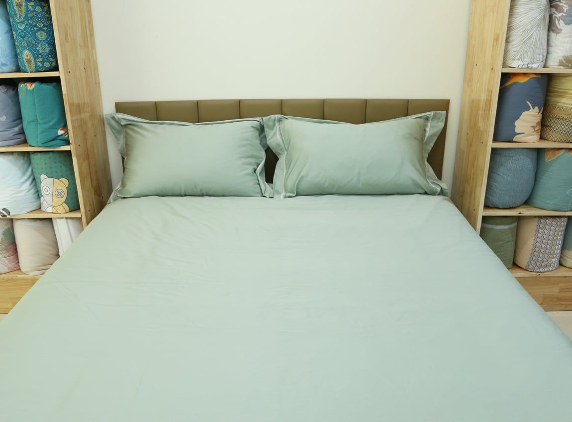 Bộ Chăn Ga Cotton USA Nekio Xanh Đá 