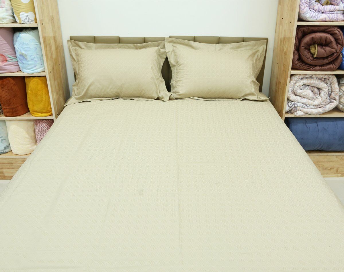  Bộ Chăn Ga Cotton USA Nekio Vàng Be 