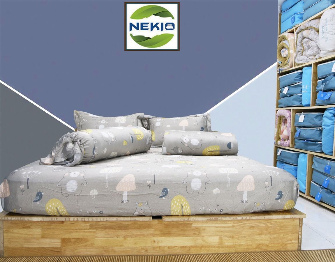  Bộ Chăn ga lụa Tencel Nấm Lùn 