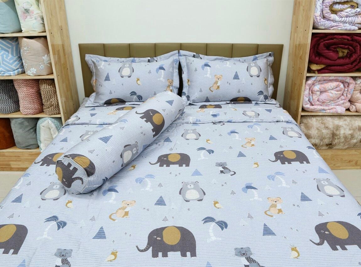  Bộ chăn ga lụa Tencel Voi con 