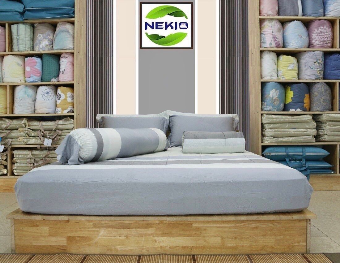 Bộ chăn ga Modal Kẻ Xám 
