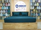  Bộ Chăn Ga Cotton USA Nekio Xanh Đậm 