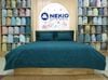 Bộ Chăn Ga Cotton USA Nekio Xanh Đậm