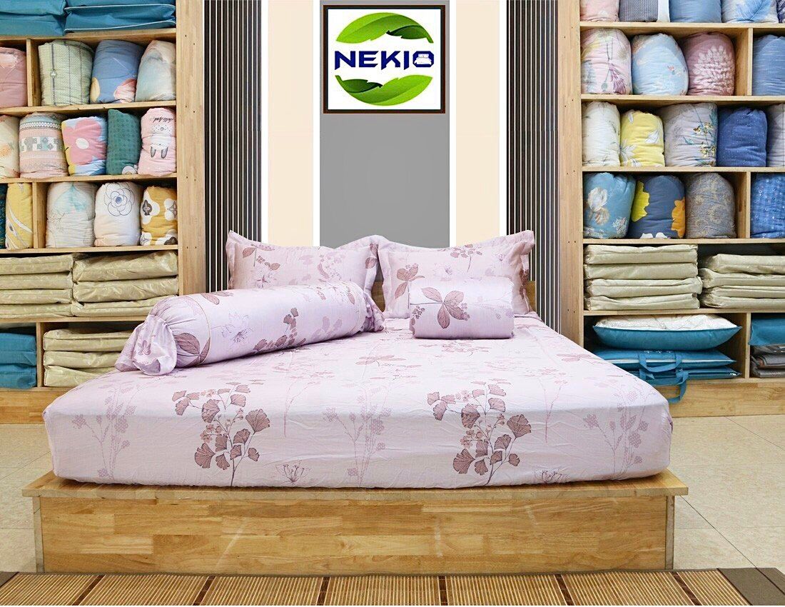  Bộ chăn ga lụa Tencel Lá Tím 