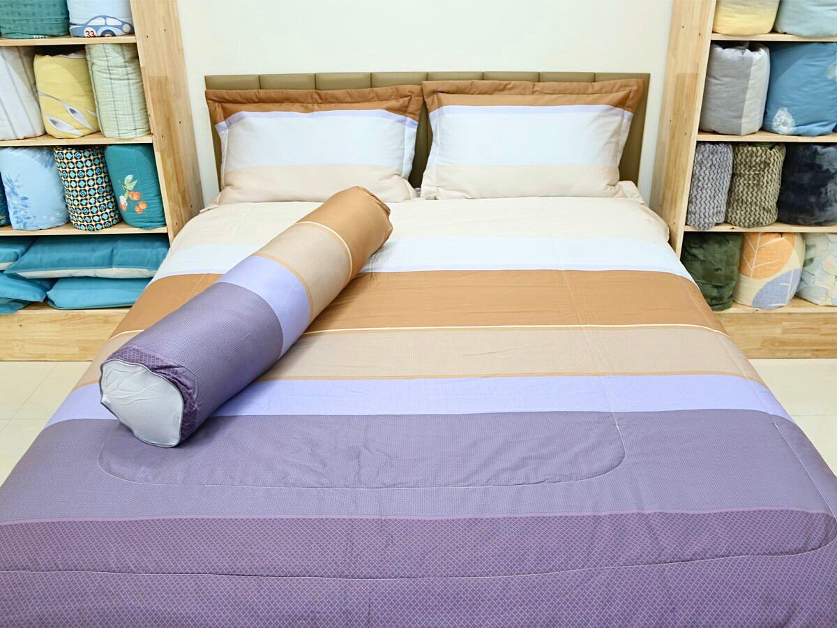  Bộ chăn ga Modal Kẻ Nâu 