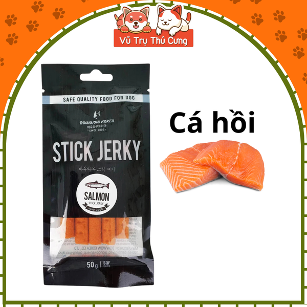 Que Thưởng Thịt Mềm Cho Chó Stick Jerky Bowwow 50g