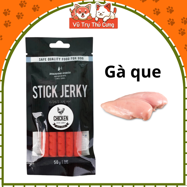 Que Thưởng Thịt Mềm Cho Chó Stick Jerky Bowwow 50g