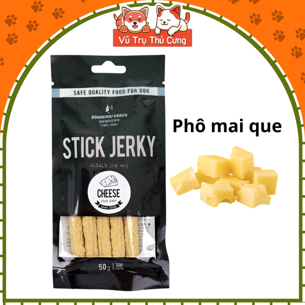 Que Thưởng Thịt Mềm Cho Chó Stick Jerky Bowwow 50g