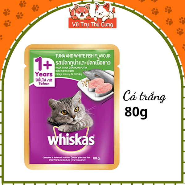 Pate Whiskas dành cho mèo lớn 1 tuổi, gói 80g