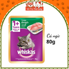 Pate Whiskas dành cho mèo lớn 1 tuổi, gói 80g