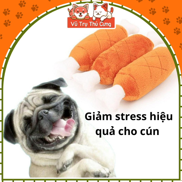 Đồ chơi nhai gặm cho chó, đùi gà nhồi bông