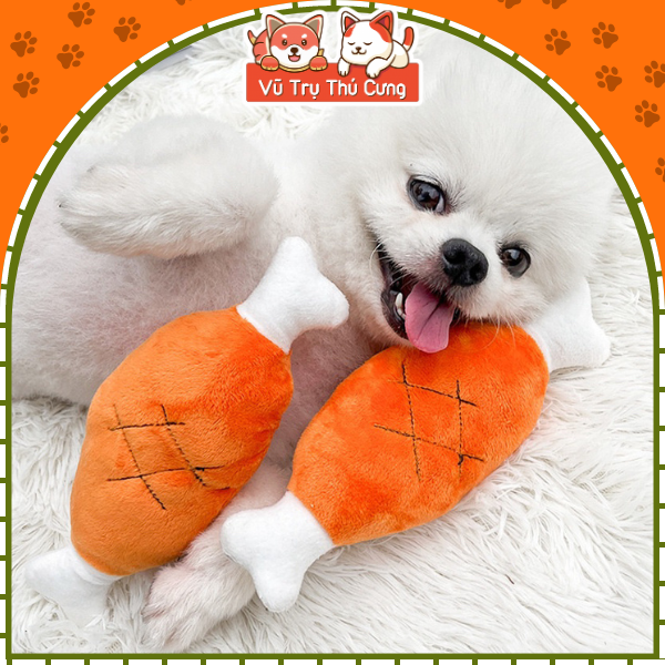 Đồ chơi nhai gặm cho chó, đùi gà nhồi bông