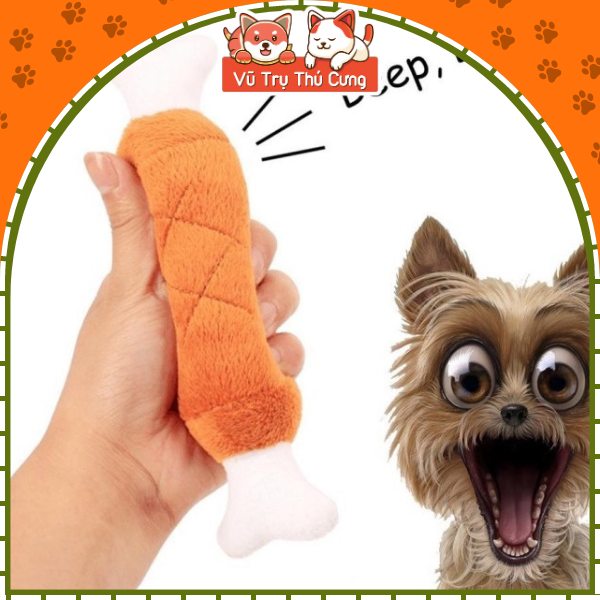 Đồ chơi nhai gặm cho chó, đùi gà nhồi bông