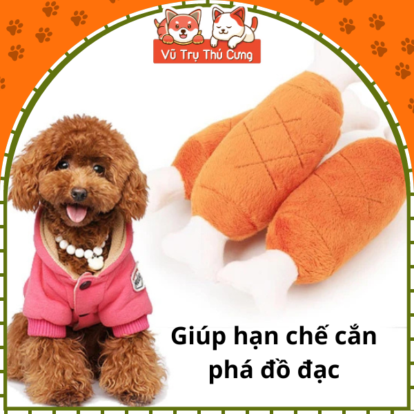 Đồ chơi nhai gặm cho chó, đùi gà nhồi bông