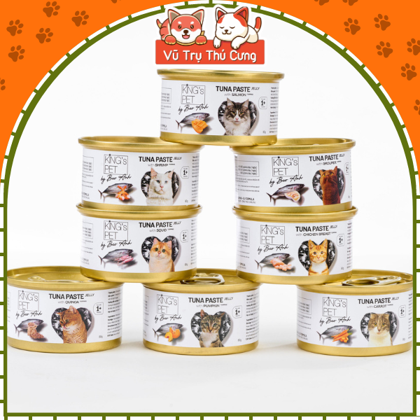 Pate cho mèo King Pet ca sĩ Bảo Anh, cá ngừ mix 8 vị thơm ngon dinh dưỡng cho Mèo