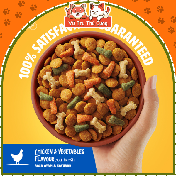 Hạt Pedigree cho Chó trưởng thành vị Gà rau củ 1,5Kg