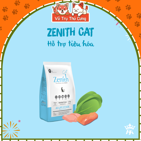 Hạt Mềm Zenith Hairball Tiêu Búi Lông Cho Mèo 1,2Kg